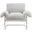 Ansel Boucle Fabric Accent Chair In Newsprint