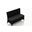 Arbor 3-Seater Dining Bench In Canvas Charcoal and Coffee