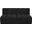 Arc Boucle Fabric 2 Seater Modular Sofa In Black