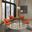 Arcadia and Juno 48 Inch Round Orange and Walnut Wood 5-Piece Dining Set