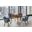 Arcadia and Renzo 48 Inch Round Blue and Walnut Wood 5-Piece Dining Set