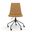 Arco Vegan Leather Rolling Swivel Task Chair In Honey
