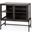 Arelius Black-Brown Wood And Black Metal Base With 2 Glass Doors Accent Cabinet