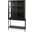 Arelius Dark Brown Wood With Black Metal Base Display Cabinet