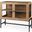 Arelius Light Brown Wood And Black Metal Base With 2 Glass Doors Accent Cabinet