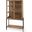 Arelius Light Brown Wood With Black Metal Base Display Cabinet