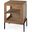 Arelius Light Brown Wood With Black Metal Frame Side Table