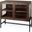 Arelius Medium Brown Wood And Black Metal Base With 2 Glass Doors Accent Cabinet