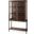 Arelius Medium Brown Wood With Black Metal Base Display Cabinet