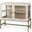 Arelius White Wood And Gold Metal Base With 2 Glass Doors Accent Cabinet