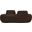 Argyle Teddy Fabric Chaise/Loveseat In Brown