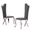Aria Elegant Side Chairs Set of 2 In Dark Gray Velvet and Silver Stainless Steel