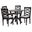 Ariane Fabric and Wood 5-Piece Dining Set In Grey and Dark Brown