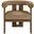 Arienzo Velvet Upholstered Accent Chair In Beige and Stained Walnut