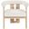 Arienzo Velvet Upholstered Accent Chair In Cream and Stained Natural