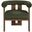 Arienzo Velvet Upholstered Accent Chair In Green and Stained Walnut