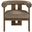 Arienzo Velvet Upholstered Accent Chair In Taupe and Stained Walnut