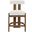 Arienzo Velvet Upholstered Counter Stool Set of 2 In Cream and Stained Walnut