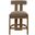 Arienzo Velvet Upholstered Counter Stool Set of 2 In Taupe and Stained Walnut