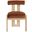 Arienzo Velvet Upholstered Dining Chair Set of 2 In Cognac and Stained Natural