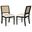 Arini Rattan Cane Dining Side Chair Set of 2 In Cream and Black