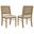 Arini Rattan Cane Dining Side Chair Set of 2 In Sand Wash and Cream