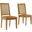 Arlo Vegan Leather Upholstered Faux Rattan and Wood Dining Side Chair Set of 2 In Natural