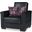 Armada Upholstered Convertible Armchair with Storage In Black ARM-AC-15-PU