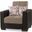 Armada Upholstered Convertible Armchair with Storage In Brown And Sand