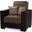 Armada Upholstered Convertible Armchair with Storage In Brown/Black