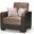 Armada X Upholstered Convertible Wood Trimmed Armchair with Storage In Brown And Sand