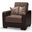 Armada X Upholstered Convertible Wood Trimmed Armchair with Storage In Dark Brown