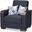 Armada X Upholstered Convertible Wood Trimmed Armchair with Storage In Dark Blue