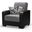 Armada X Upholstered Convertible Wood Trimmed Armchair with Storage In Gray and Black