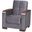 Armada X Upholstered Convertible Wood Trimmed Armchair with Storage In Gray