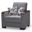 Armada X Upholstered Convertible Wood Trimmed Armchair with Storage In Gray ARM-W-AC-313