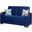 Armada X Upholstered Convertible Wood Trimmed Loveseat with Storage In Blue ARM-W-LS-304
