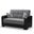 Armada X Upholstered Convertible Loveseat with Storage In Gray and Black