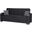 Armada X Upholstered Convertible Wood Trimmed Sofabed with Storage In Matt Black