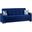 Armada X Upholstered Convertible Wood Trimmed Sofabed with Storage In Blue ARM-W-SB-304