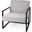 Armelle Gray Fabric Seat With Black Metal Frame Accent Chair