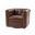 Arnold Genuine Leather Swivel Club Chair In Brown
