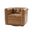 Arnold Genuine Leather Swivel Club Chair In Camel