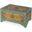 Artifacts Nador Hand-Painted Brass Inlay Storage Trunk Coffee Table In Blue and Yellow