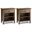 Artisan 24 Inch Solid Wood Night Stand Set of 2 In Rustic Natural Aged Brown