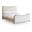 Arvada Linen Textured Fabric Upholstered Full Bed In Cream and Brushed Natural