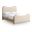 Arvada Vegan Leather Upholstered Full Bed In Cream and Brushed Natural