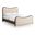 Arvada Vegan Leather Upholstered Full Bed In Cream and Brushed Walnut