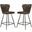 Ashby Brown and Black 26 Inch Leather Tufted Swivel Counter Stool Set of 2