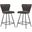 Ashby Grey and Black 26 Inch Leather Tufted Swivel Counter Stool Set of 2